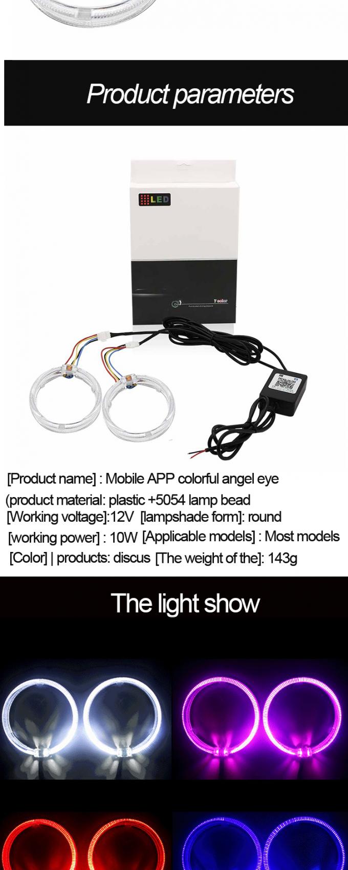 DRL RGB Halo Rings Car Interior Led Ambient Lights CCFL Angel Devil ...