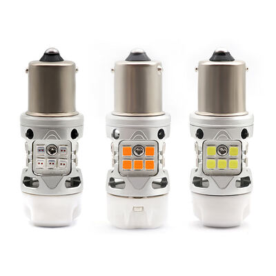 Buy T3 Error Free 1156 BA15S BAU15S Light Bulb 12V 24W White Amber Red Car Motorcycle LED Turn Signal Lights With Ceramics online manufacture