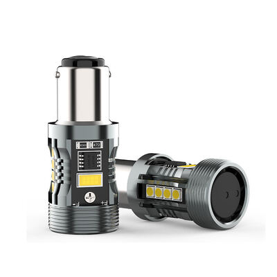 Buy Top Sales CB7 1157 W/Y Switchback LED Bulb BAY15D BA15D Dual Color Canbus 28W 2500LM for Signal Brake Lights online manufacture