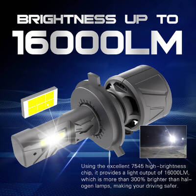 Buy Super Bright F12 Led Headlights H4 H7 H11 9005 9006 5202 for Car Led Lights With GC 7545 Chips Fan 16000LM 60W online manufacture