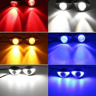 Custom 300LM 6000K Motorcycle LED Headlights Hawk Eye Lights  10SMD