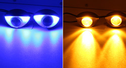 Custom 300LM 6000K Motorcycle LED Headlights Hawk Eye Lights  10SMD