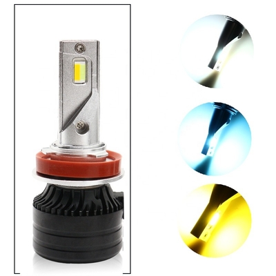 Car head light LED H11 Three-color LED headlights  automotive headlamp  foglight 12-36V A modified lamp