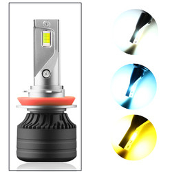 Car head light LED H11 Three-color LED headlights  automotive headlamp  foglight 12-36V A modified lamp