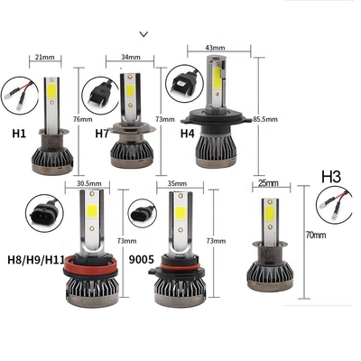 Mini Canbus COB H4 H7 H11 Car Headlight Bulb 9004 9005 Fog Light