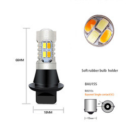 5630 20SMD Led Turn Signal Bulbs Double Color 7440 T20 BA15S 1156 BAU15S