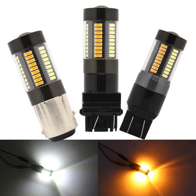LED Brake Turn Signal Lights 1157 3157 7443 4014 66SMD Dual Color White Yellow 12V Switchback
