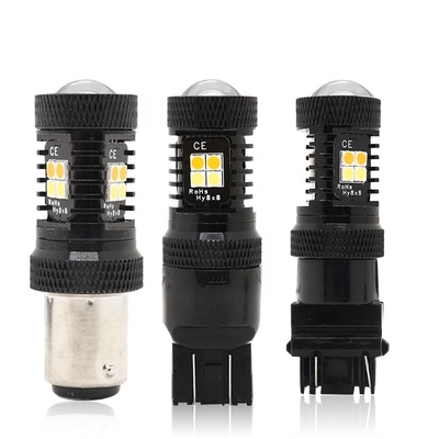 Dual Color White Yellow 12V Switchback LED Brake Turn Signal Lights 1157 3157 7443 3030 16SMD