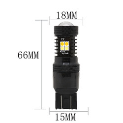 Dual Color White Yellow 12V Switchback LED Brake Turn Signal Lights 1157 3157 7443 3030 16SMD