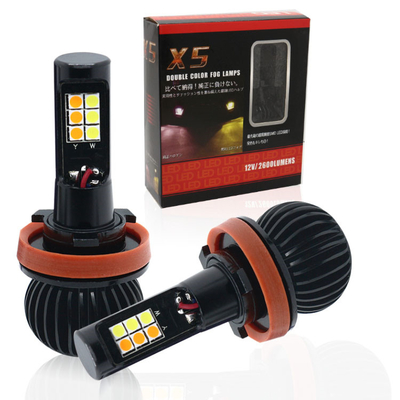 H1 H3 H4 H7 H8 H11 9006 880 Led Flash Light Bulb Two Color Universal Led Fog Lights