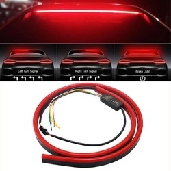 Flexible Red Flashing Car Headlight LED Tube Strip Third Brake Light Rear Tail High Mount