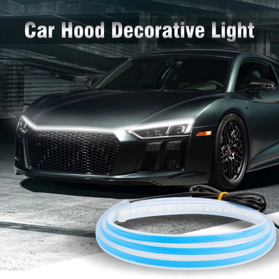 2pcs 12V Flexible Waterproof Car Headlight LED Tube Strip Turn Signal Brake Flow Guide Lights DRL