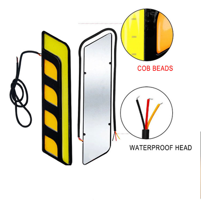 Two Color BMW Led Daytime Running Lights Aluminium Emergency Warning Strip Lamp Cob