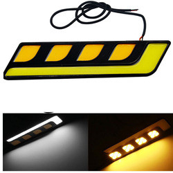 Two Color BMW Led Daytime Running Lights Aluminium Emergency Warning Strip Lamp Cob