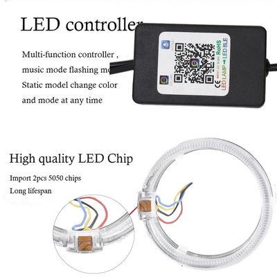 DRL RGB Halo Rings Car Interior Led Ambient Lights CCFL Angel Devil Eyes 80mm 95mm 105mm 110mm