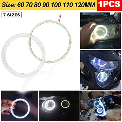 Motorcycle DRL LED Car Ambient Lights Fog Lamp COB 60mm 70mm 80mm 90mm 100mm 110mm