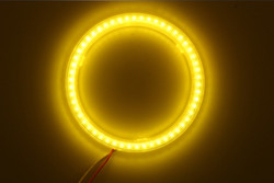 Car Headlight Cob 90mm Angel Eyes  RED BLUE Fog Lamp 12-18V