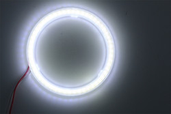 Car Headlight Cob 90mm Angel Eyes  RED BLUE Fog Lamp 12-18V
