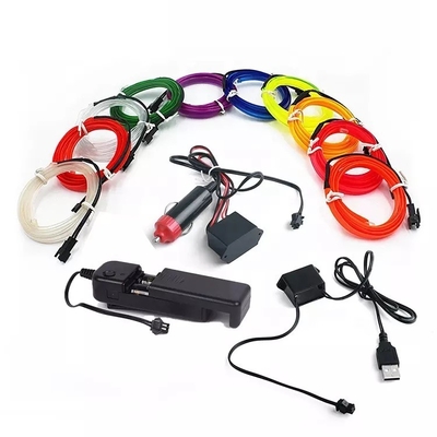 RGB Neon Decorative EL Wire Car Interior Atmosphere Lights USB DIY cold light line