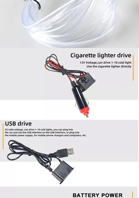 RGB Neon Decorative EL Wire Car Interior Atmosphere Lights USB DIY cold light line