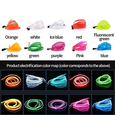 RGB Neon Decorative EL Wire Car Interior Atmosphere Lights USB DIY cold light line