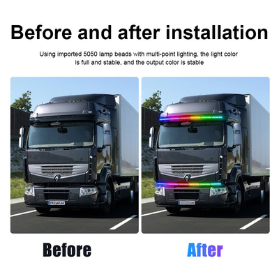 24V 5050 SMD 5A 2.4m Car Interior Atmosphere Lights With Remote Strobe For Van Truck