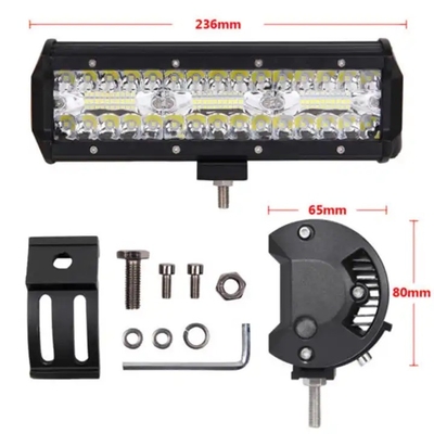 9 Inch 180W Dual Row LED Light Bar White / Amber For Offroad Cars