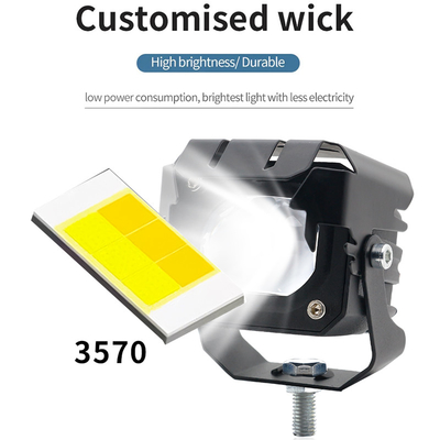 12-80V Amber 3570 LED Dual Color LED Work Lights For Motorcycle 30-60W Off Road Driving Lights