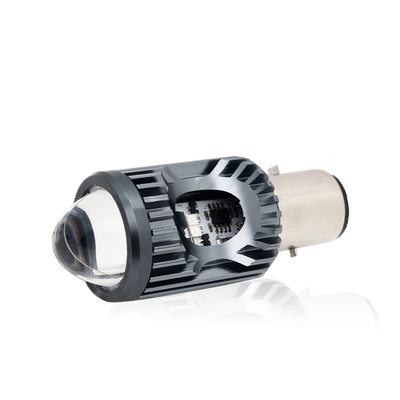 Mini Driving Light DRL Motorcycle LED Headlight Bulb H4 H6 BA20D P15D Auto Car Fisheye Projector Lens Dual Color