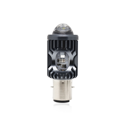 Mini Driving Light DRL Motorcycle LED Headlight Bulb H4 H6 BA20D P15D Auto Car Fisheye Projector Lens Dual Color