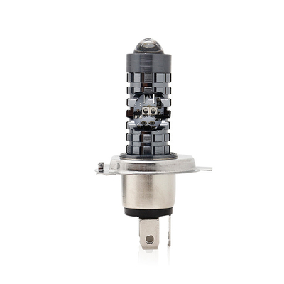 Mini Driving Light DRL Motorcycle LED Headlight Bulb H4 H6 BA20D P15D Auto Car Fisheye Projector Lens Dual Color