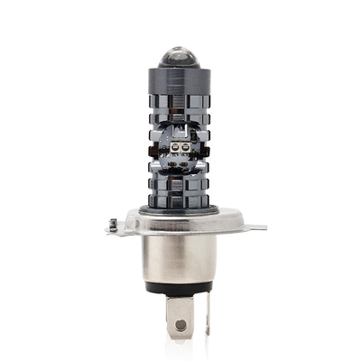 Mini Driving Light DRL Motorcycle LED Headlight Bulb H4 H6 BA20D P15D Auto Car Fisheye Projector Lens Dual Color