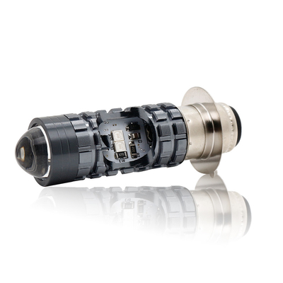 Mini Driving Light DRL Motorcycle LED Headlight Bulb H4 H6 BA20D P15D Auto Car Fisheye Projector Lens Dual Color