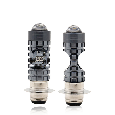 Mini Driving Light DRL Motorcycle LED Headlight Bulb H4 H6 BA20D P15D Auto Car Fisheye Projector Lens Dual Color