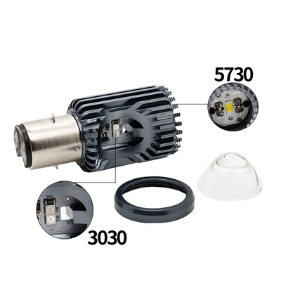 Mini Driving Light DRL Motorcycle LED Headlight Bulb H4 H6 BA20D P15D Auto Car Fisheye Projector Lens Dual Color