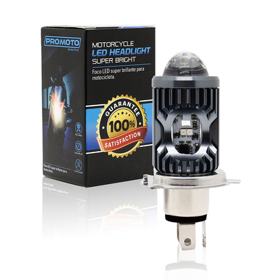 Mini Driving Light DRL Motorcycle LED Headlight Bulb H4 H6 BA20D P15D Auto Car Fisheye Projector Lens Dual Color