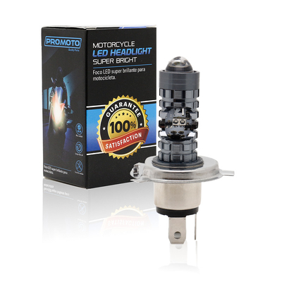 Mini Driving Light DRL Motorcycle LED Headlight Bulb H4 H6 BA20D P15D Auto Car Fisheye Projector Lens Dual Color