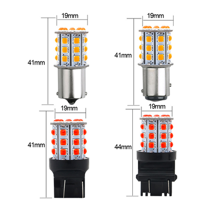 Long Lasting White LED Turn Signals For Cars 12V Aluminum Alloy Body White Yellow Red 3030 33SMD