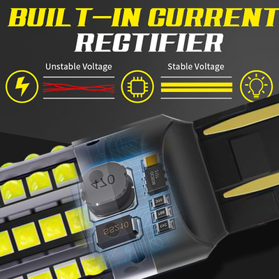 White Aluminum Alloy LED Turn Signals 1156 1157 T20 3030 44SMD Reversing Light 12V 24V