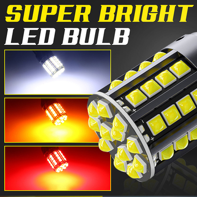 White Aluminum Alloy LED Turn Signals 1156 1157 T20 3030 44SMD Reversing Light 12V 24V