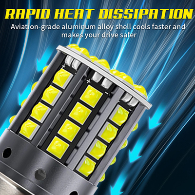 White Aluminum Alloy LED Turn Signals 1156 1157 T20 3030 44SMD Reversing Light 12V 24V