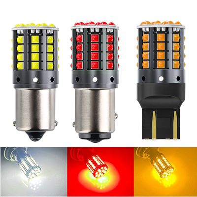 White Aluminum Alloy LED Turn Signals 1156 1157 T20 3030 44SMD Reversing Light 12V 24V