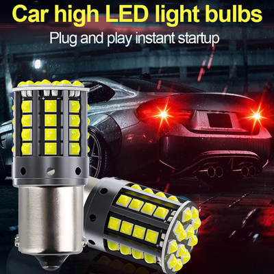 White Aluminum Alloy LED Turn Signals 1156 1157 T20 3030 44SMD Reversing Light 12V 24V