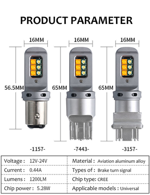Long-Lasting 5W LED Brake Turn Signal Lights with 1156 Universal 12smd LED Bulbs 1156 P21W BA15S PY21W 3157 7443 Canbus