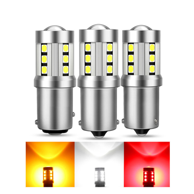 Universal White LED Car Turn Signal Lights1156 1157 3030 15SMD LED Bulb White Yellow Canbus License Plate Interior Led