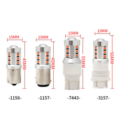 Universal White LED Car Turn Signal Lights1156 1157 3030 15SMD LED Bulb White Yellow Canbus License Plate Interior Led