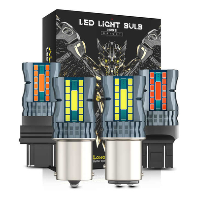 Waterproof 12V 1156 3030 24LED+2COB Brake Turn Signal Lights 3156 Dual Color Led Bulb