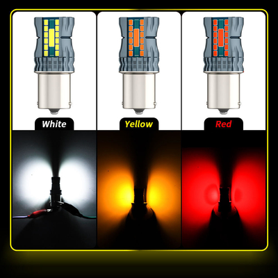 Waterproof 12V 1156 3030 24LED+2COB Brake Turn Signal Lights 3156 Dual Color Led Bulb