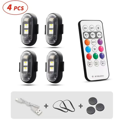RGB Color LED Car Interior Atmosphere Lights Micro USB IP67 Wireless Remote Control