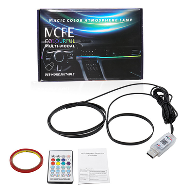 5V PVC USB LED Strip Lights 110cm with APP Remote Control Multi Lighting Modes for Interior Atmosphere